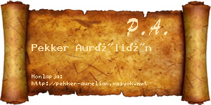 Pekker Aurélián névjegykártya
